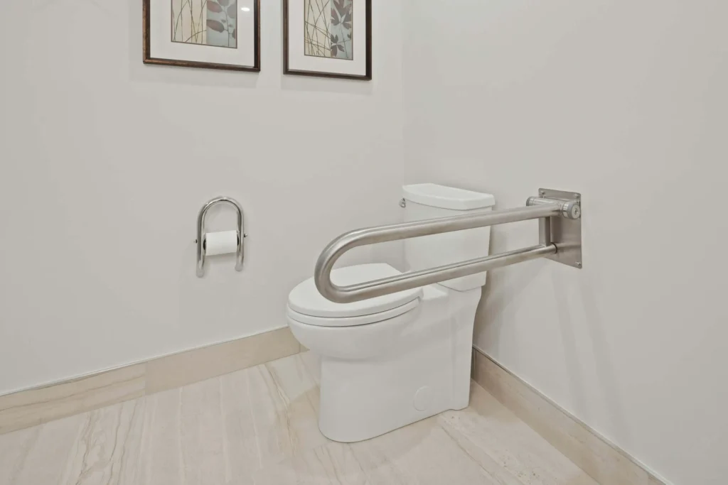 A picture of an accessible bathroom. Keen Bathrooms - the best bathroom renovators near me.