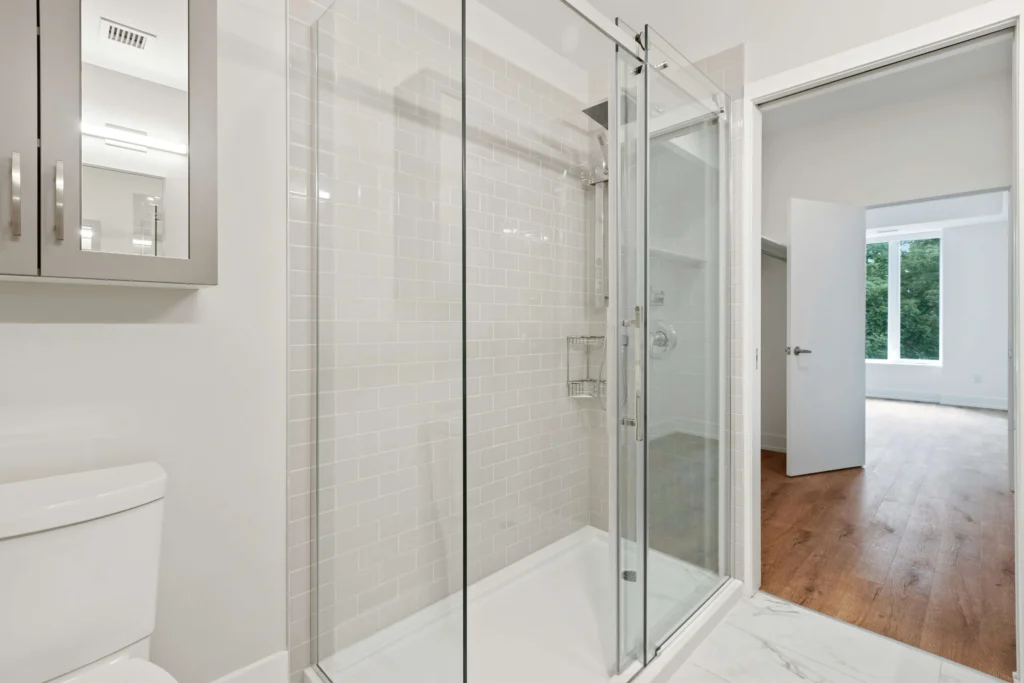 Renovated glass door shower by Keen Bathrooms - Bathroom Renovations Hamilton Ontario Homeowners Trust